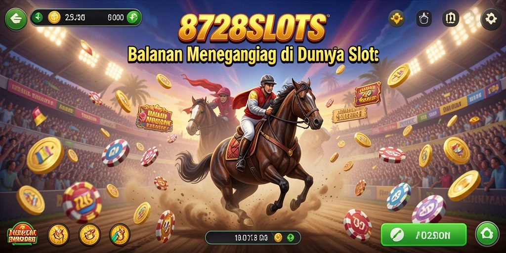 Screenshot gameplay 8728SLOTS menampilkan balapan seru dengan kombinasi slot.