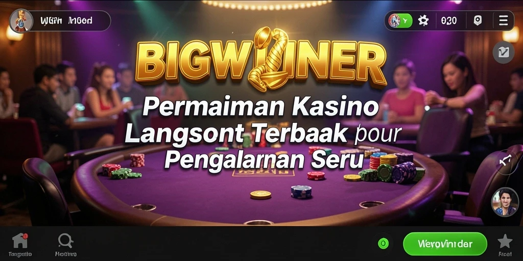 Screenshot gameplay Live Casino BIGWINNER dengan dealer langsung.