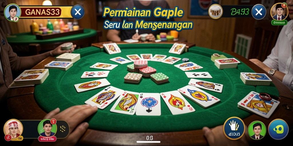 Screenshot aksi permainan Gaple di GANAS33 yang mengasyikkan.