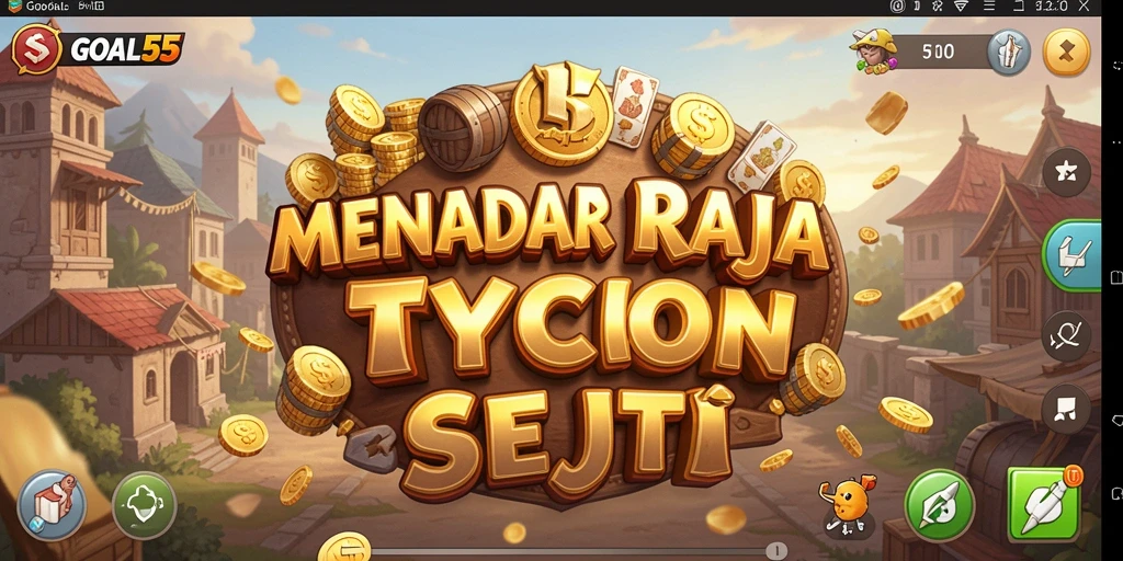 Tangkapan layar gameplay GOAL55 yang menunjukkan pengelolaan bisnis.