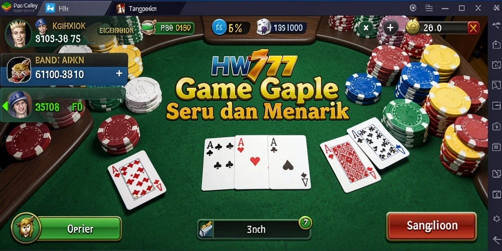 Menampilkan gameplay seru dan interaktif dari HW777 Gaple.