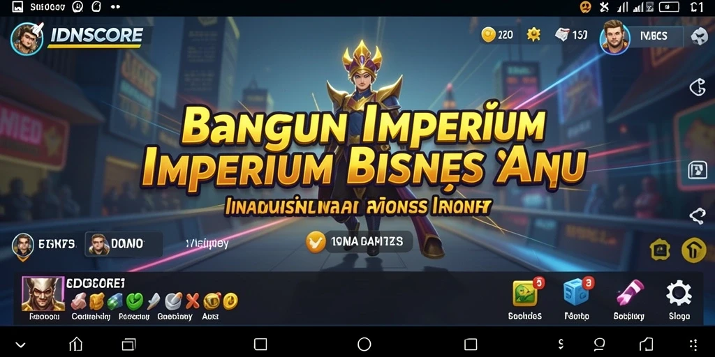 Tampilan gameplay <strong>IDNSCORE</strong> dengan elemen manajemen dan strategi Tycoon.