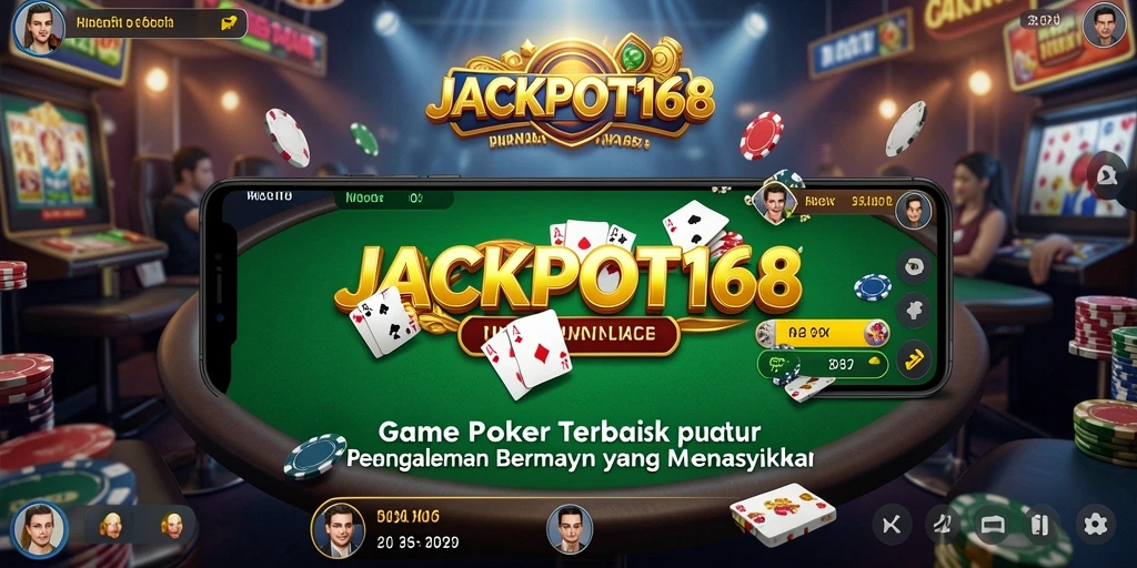 Tampilan gameplay poker yang seru dan menegangkan di JACKPOT168.