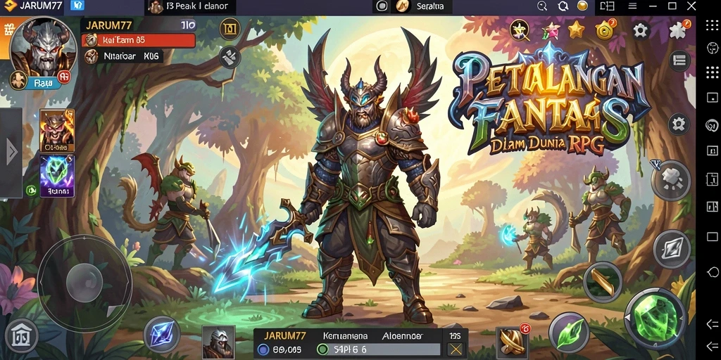 Tampilan gameplay menakjubkan dari JARUM77 yang menciptakan pengalaman RPG yang imersif.