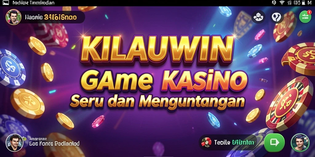 Tampilan utama gameplay KILAUWIN, menampilkan berbagai permainan Kasino.