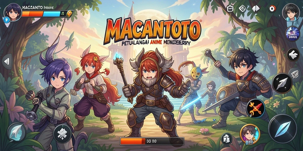 Tampilan gameplay seru dengan karakter anime yang menarik.