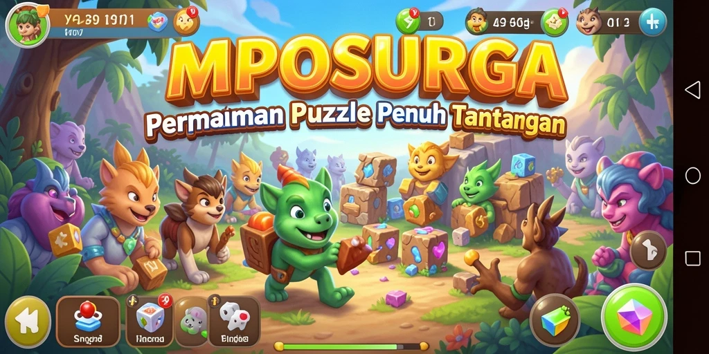 Screenshot gameplay MPOSURGA menampilkan tantangan puzzle yang seru.