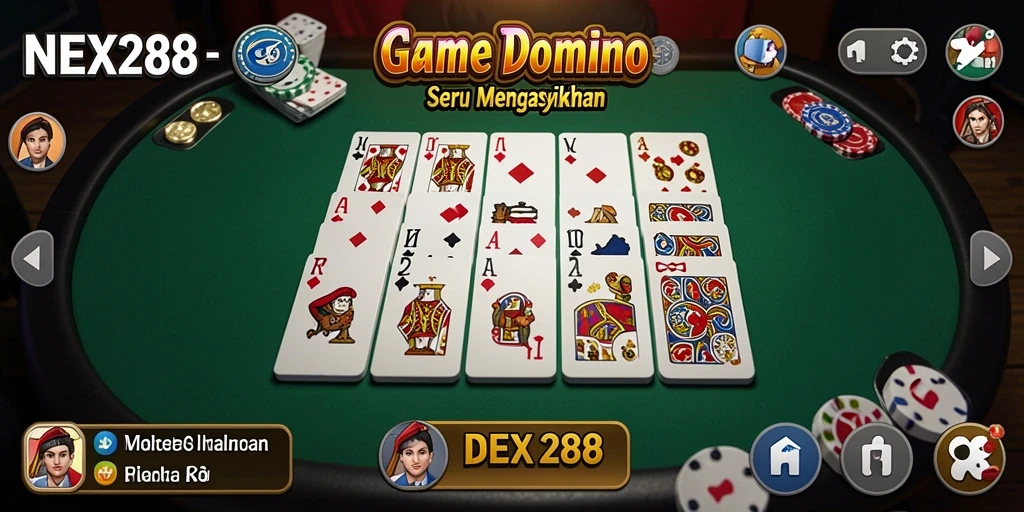 Screenshot gameplay NEX288 yang menampilkan aksi seru permainan Domino.