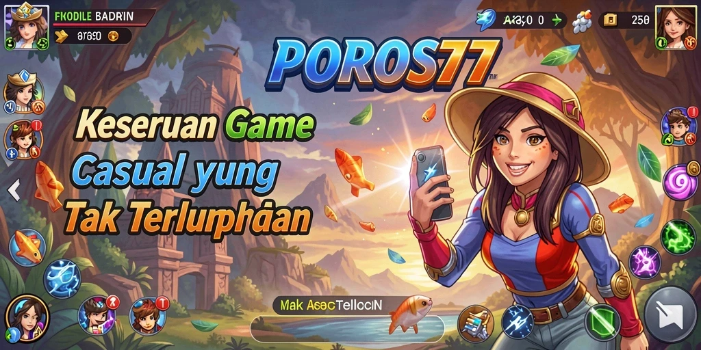 Tampilan gameplay POROS77 yang menarik dan penuh warna.