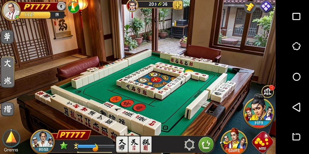 Screenshot utama PT777 menampilkan aksi seru permainan Mahjong yang menarik.