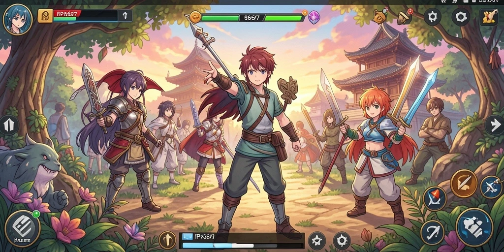 Screenshot menampilkan aksi seru karakter dalam gameplay Anime.