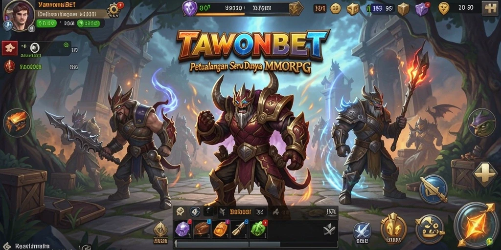 Screenshot gameplay TAWONBET menunjukkan aksi petualangan MMORPG yang seru.
