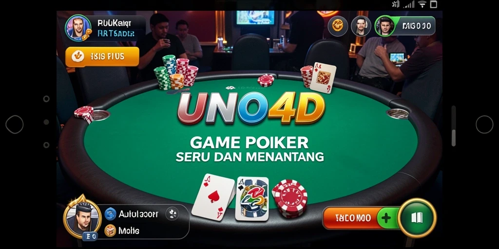 Screenshot gameplay Poker yang menarik dan seru di UNO4D.