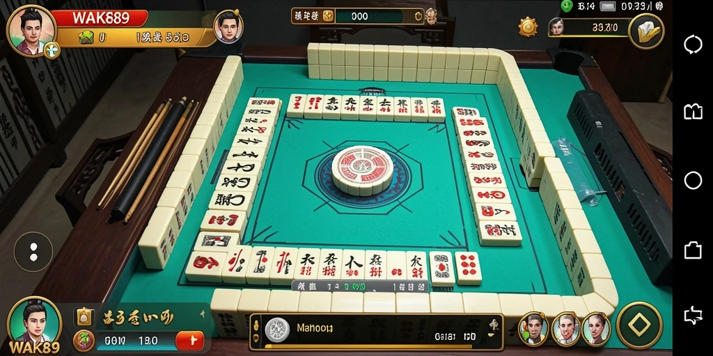 Screenshot gameplay WAK89 dengan tampilan papan Mahjong yang menantang.