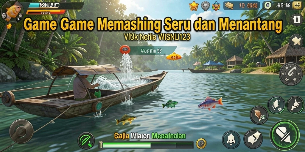 Gameplay seru di WISNU123 menampilkan momen menangkap ikan besar.