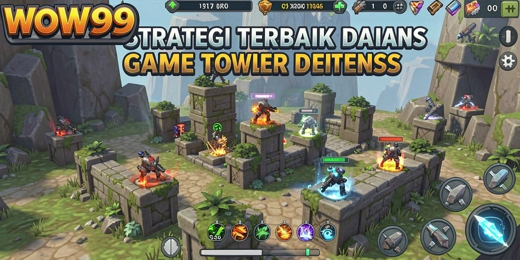 Tampilan screenshot WOW99 menampilkan momen seru dalam gameplay Tower Defense.