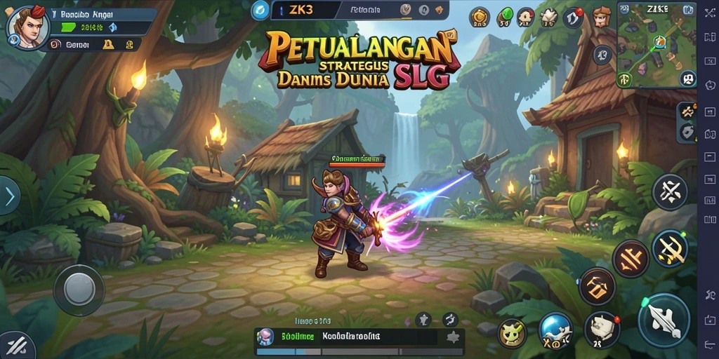Tangkapan layar utama ZK3 memperlihatkan secara dramatis pertempuran dan strategi permainan.